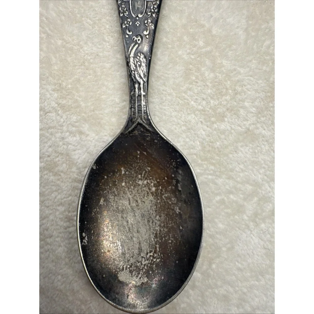 VTG Birth Record Wm Roberts Baby Spoon August 14 1935 Janet Silver Plate Jewelry